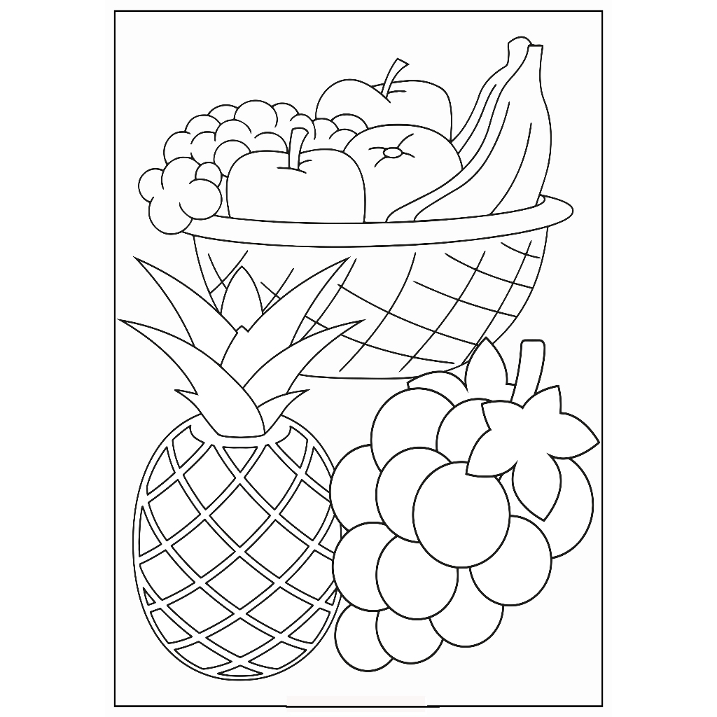 

10 Lembar Kertas Mewarnai Anak Tema Buah