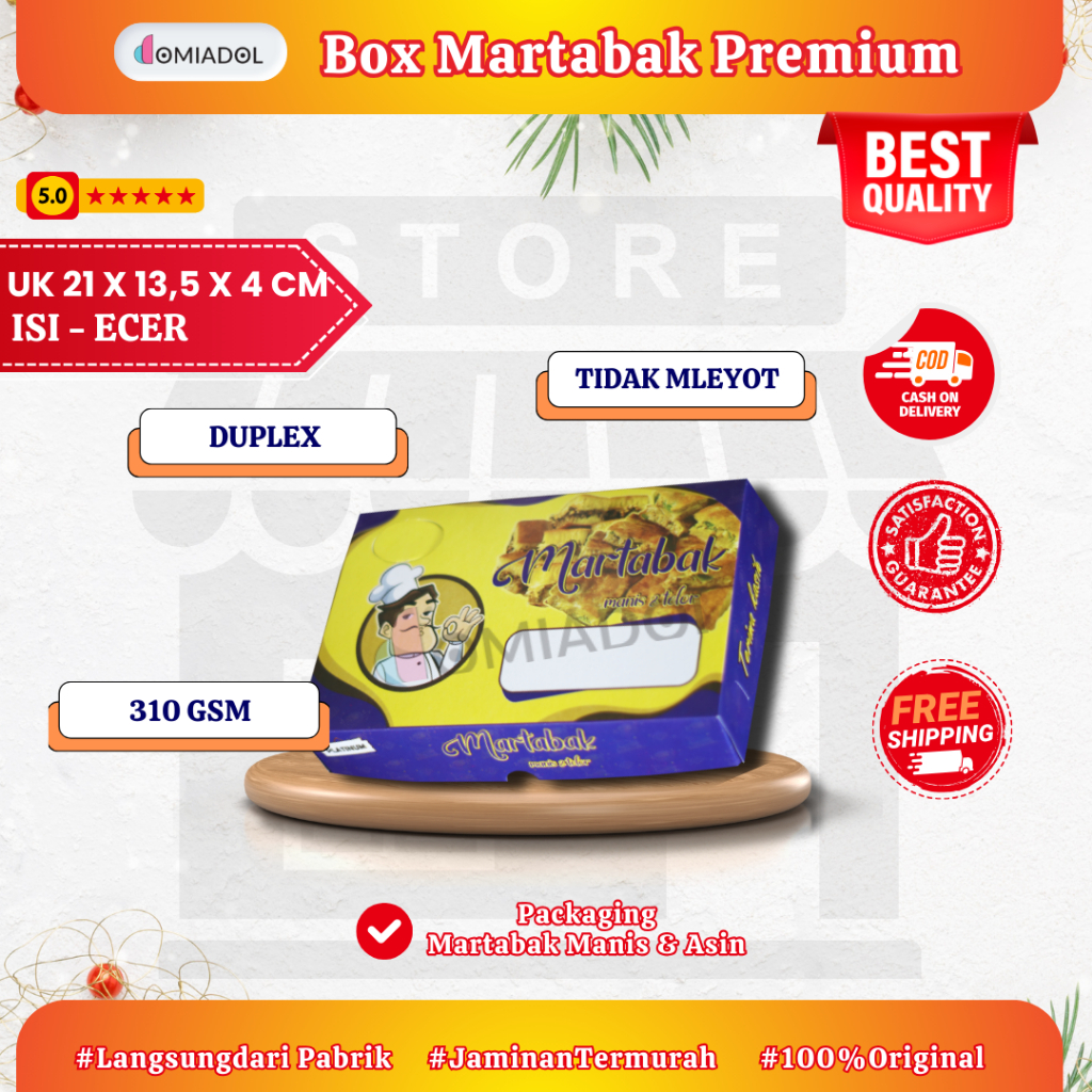 

Ecer - Box Dus Martabak Manis/ Martabak Asin Premium - Ukuran 21x13.5 cm