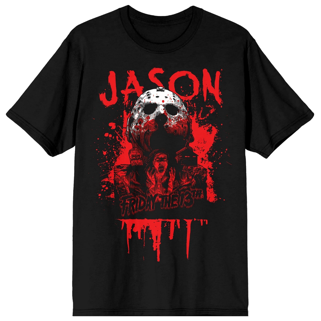 Kaos Grafis Hitam Pria Bioworld Friday the 13th Jason Voorhees - S