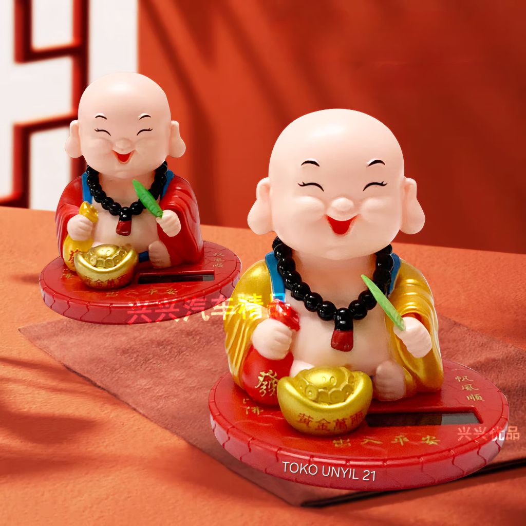 Maitreya Kipas / Budha Julai / Pajangan Solar Budha Julai / Pajangan Dashboard Mobil /Budha Julaihut