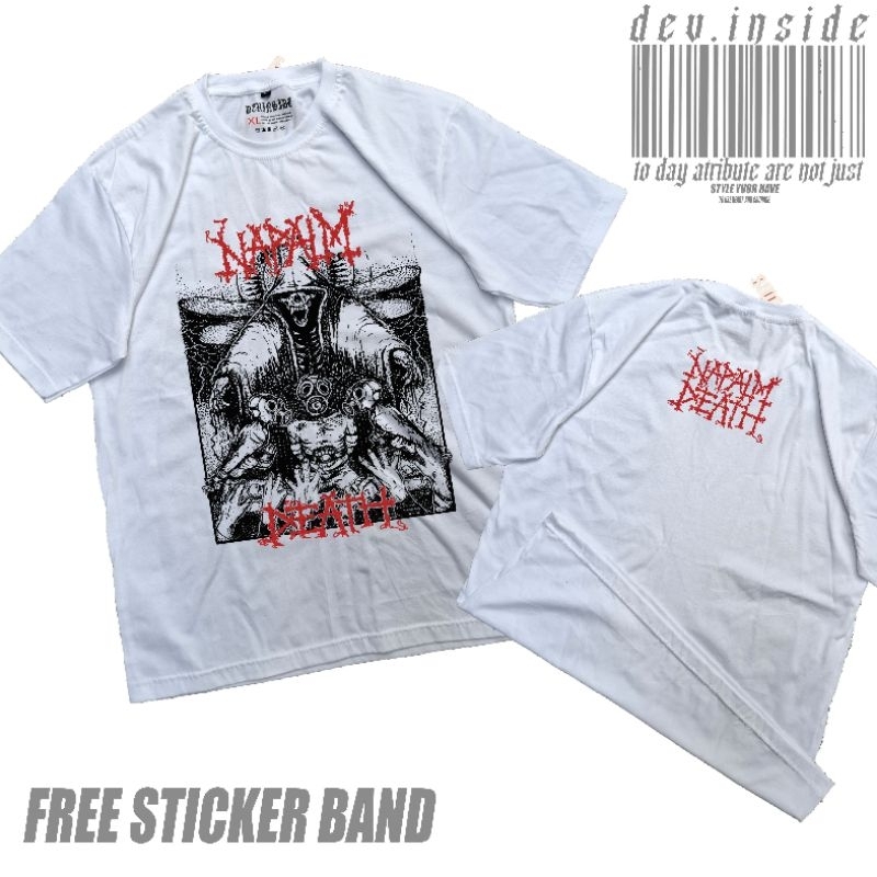 NAPALMDEATH kaos band metal putih