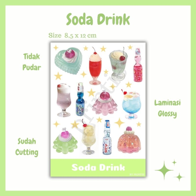 

[1 lbr] kisscut stiker sheet tema soda japan