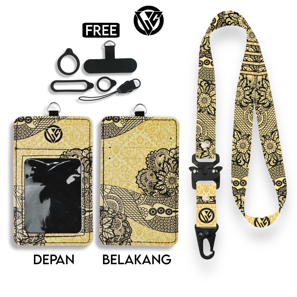 

LC.ID Lanyard Id Card Holder Leather Printing UV Tali Lanyard Holder Kulit Printing - Batik Series V4