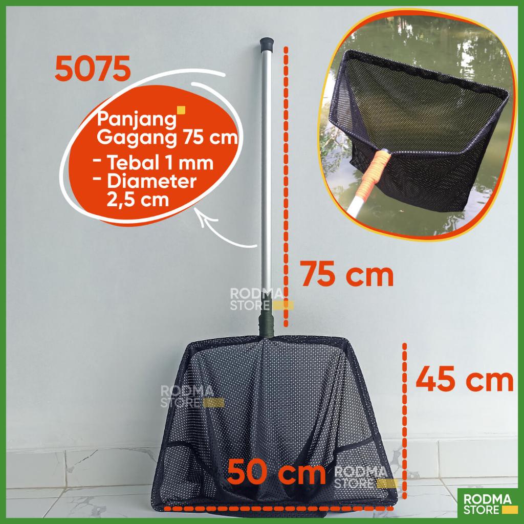RODMA Serokan ikan besar 50 cm gagang 50 cm 75 cm aluminium serokan ikan koi nila lele gurame