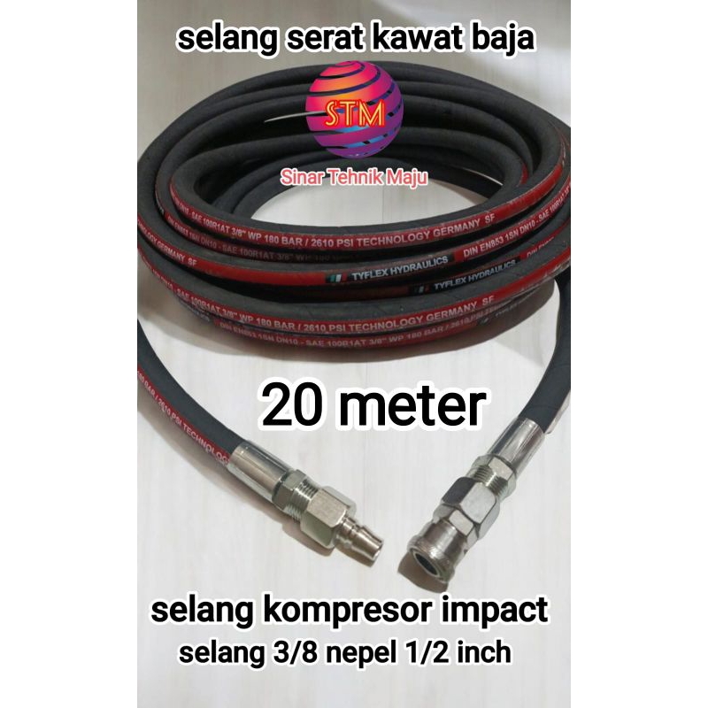 selang angin selang kompresor impact 3/8 panjang 20 meter