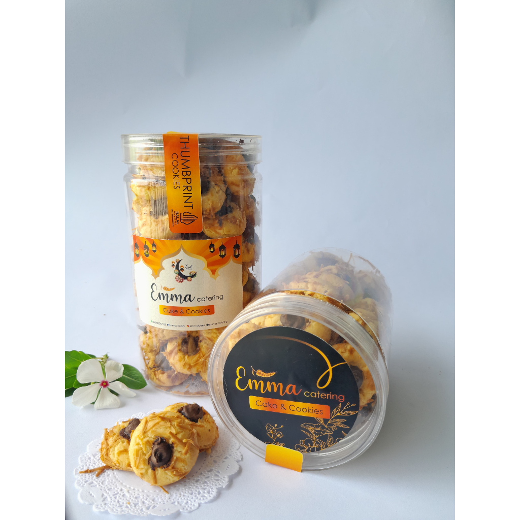 

THUMBPRINT COOKIES Emma Catering Cake and Cookies Kue Kering Lebaran Toples Tabung 650ml 1000ml