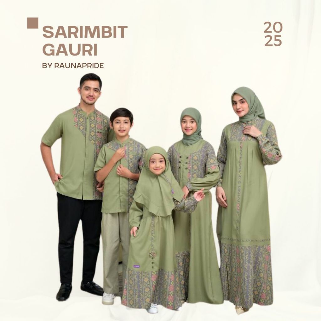 Sarimbit Rauna - Baju Sarimbit Gauri by RaunaPride - Sarimbit Lebaran Keluarga Terbaru || Sage