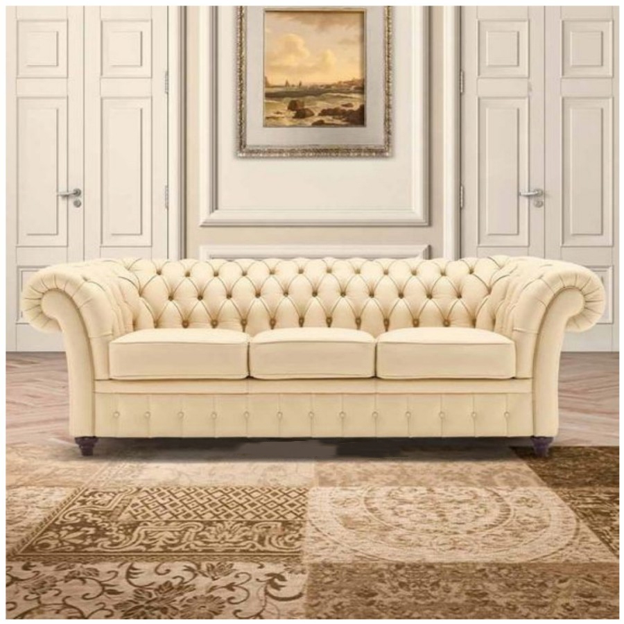 Kursi Sofa Tamu Chester 3 Seater Mewah Modern, Sofa Ruang Tamu Keluarga 3 Dudukan Klasik Minimalis