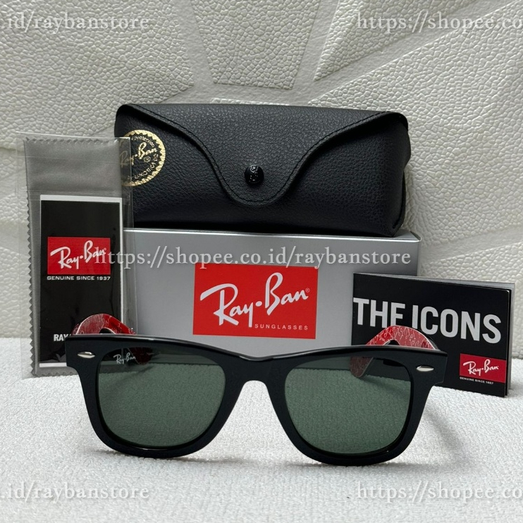 Kacamata RayBan Wayfarer RB2140 1016 Print Red Original