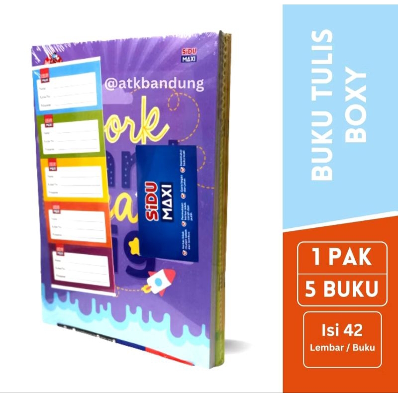 

Buku Tulis SIDU BOXY isi 42 Lembar | Anak sekolah | Lucu Unik | Belajar | Harga per 2 pcs/biji
