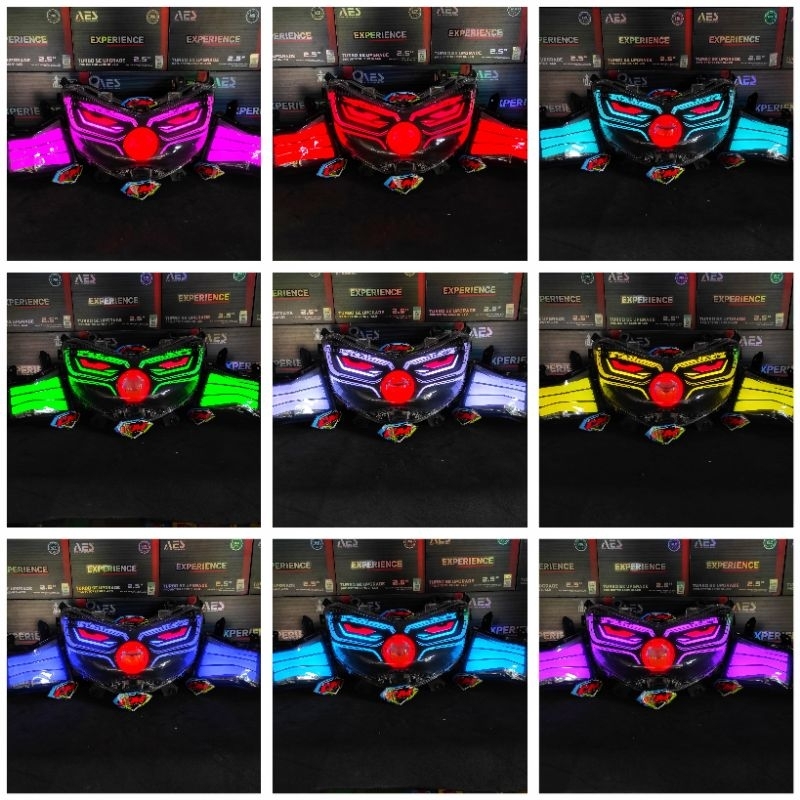 BILED HEADLAMP SET LAMPU DEPAN SET CUSTOM BILED AES EXPERIENCE V2 LAZY EYES SEIN JPA YAMAHA NMAX OLD