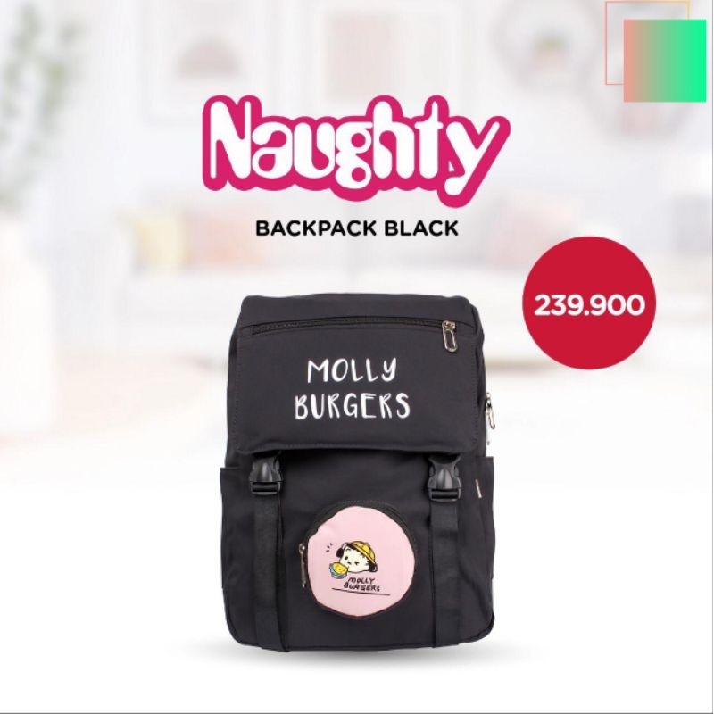 Naughty Backpack Hitam Molly Burger's