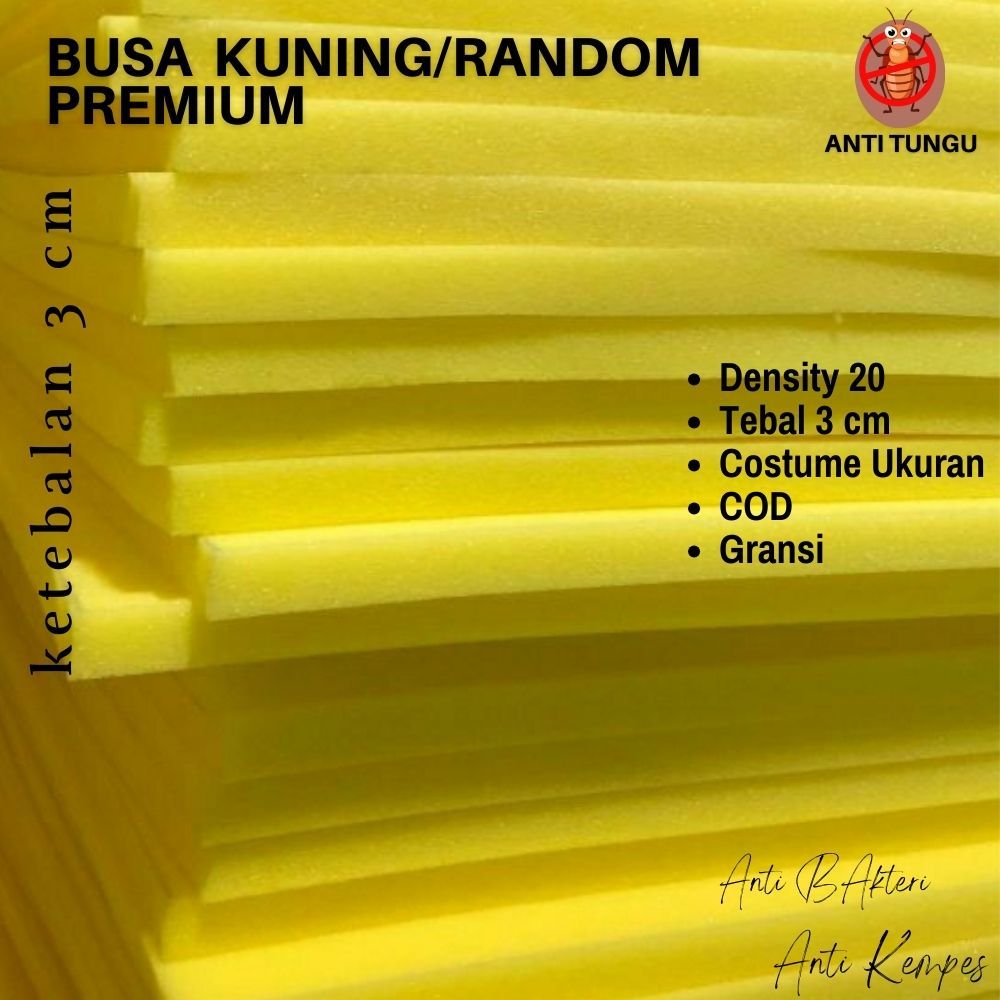 Busa Lembaran 200x60 Busa Royal Foam Tebal 3 cm Anti Kempes Lapisan Sofa Kursi Meteran Spons Lapisan