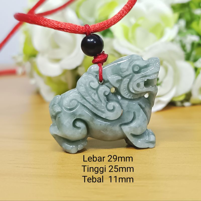 Pixiu Giok Asli Sertifikat Type A Jade