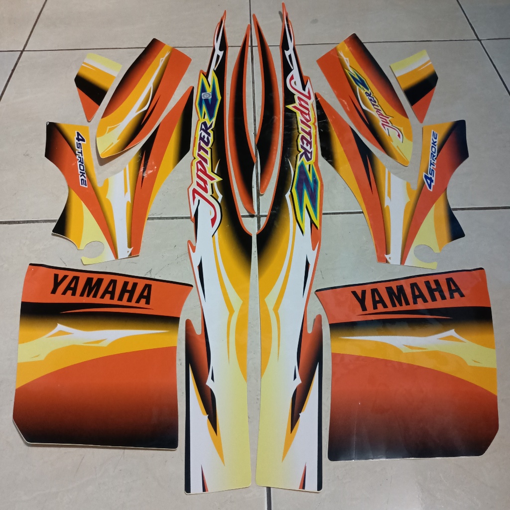 stiker striping yamaha jupiter z 2004 oren hitam lis body standar berkualitas original