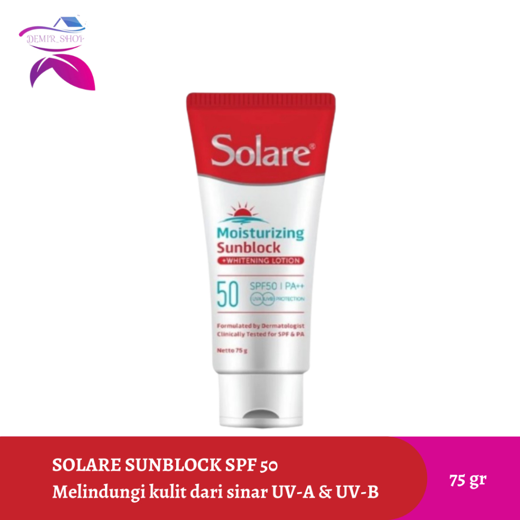 Solare Moisturizing Sunblock SPF50 PA+++ 75 gr