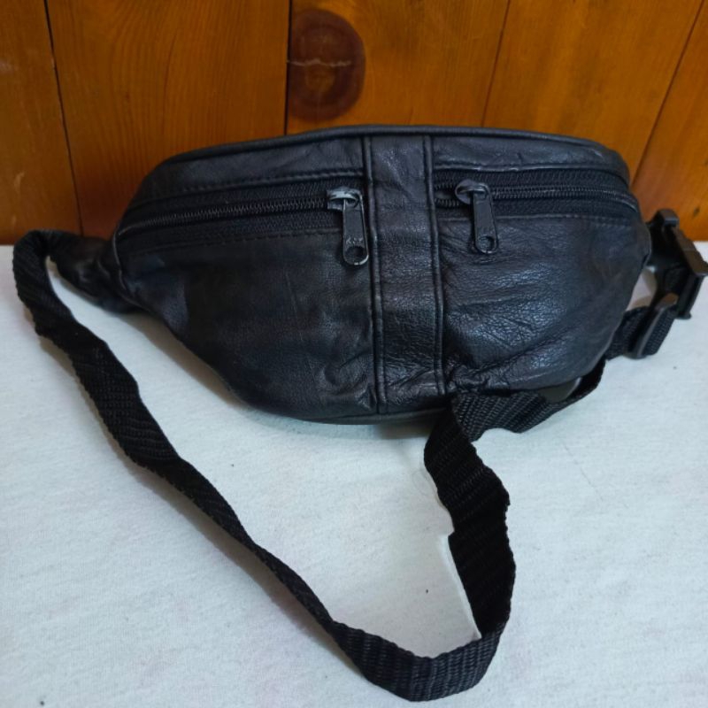 Tas Waist Bag Cowok Cewek Wb Kulas Kulit Asli Unisex Preloved Second