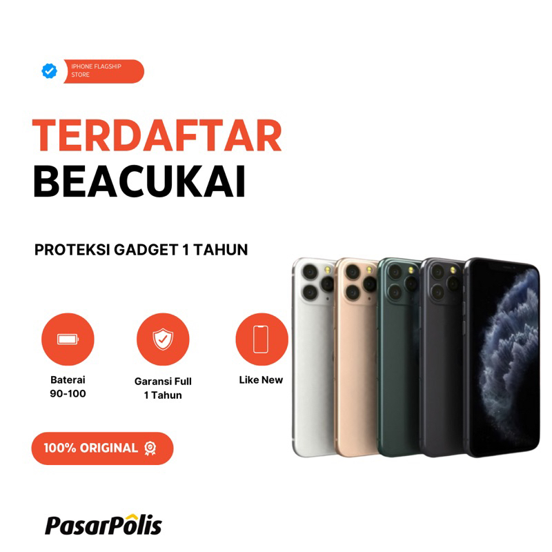 BC iPhone 11 pro max IMEI Terdaftar Beacukai Sinyal Permanen 64 gb 256gb original like new