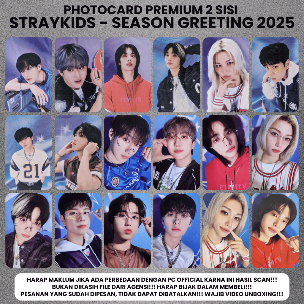 (ISI 8 PCS) Photocard Stray Kids 2025 SEASON GREETING - PC 2 SISI KPOP Premium fotocard Unofficial