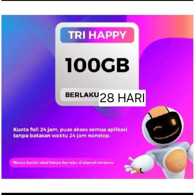 PAKET DATA 3 TRI 100GB