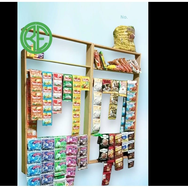 Rak warung tempel dinding/Rak kopi/Rak jajanan rak kopi TERMURAH