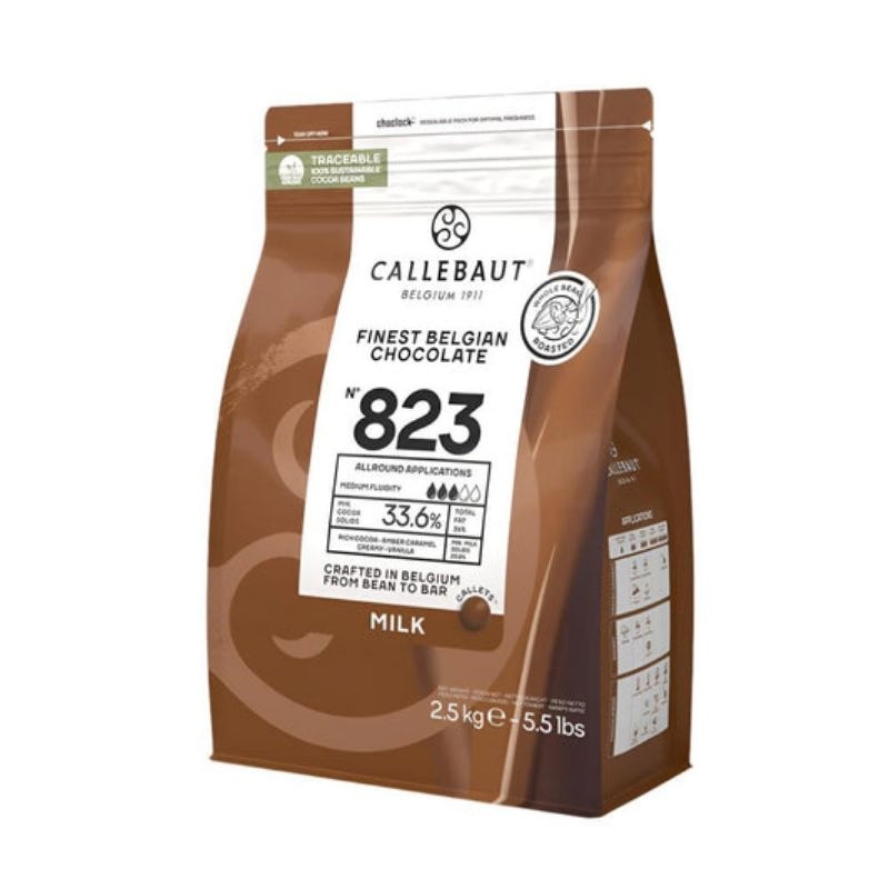 

Callebaut MILK Chocolate 823(33,6%) 2,5KG Kemasan ASLI - ONLY INSTAN & SAMEDAY