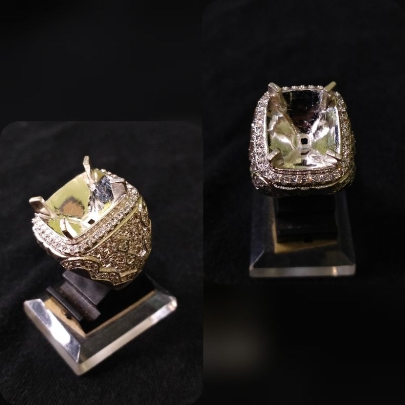 cincin perak mewah elegan dim 16*13 free crom & resize