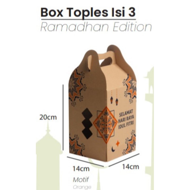 

BOX LEBARAN ID FITRI E-FLUTE GABLE BOX/JINJING 14X14X14cm dan 20X14X14CM/FREE BUBLE