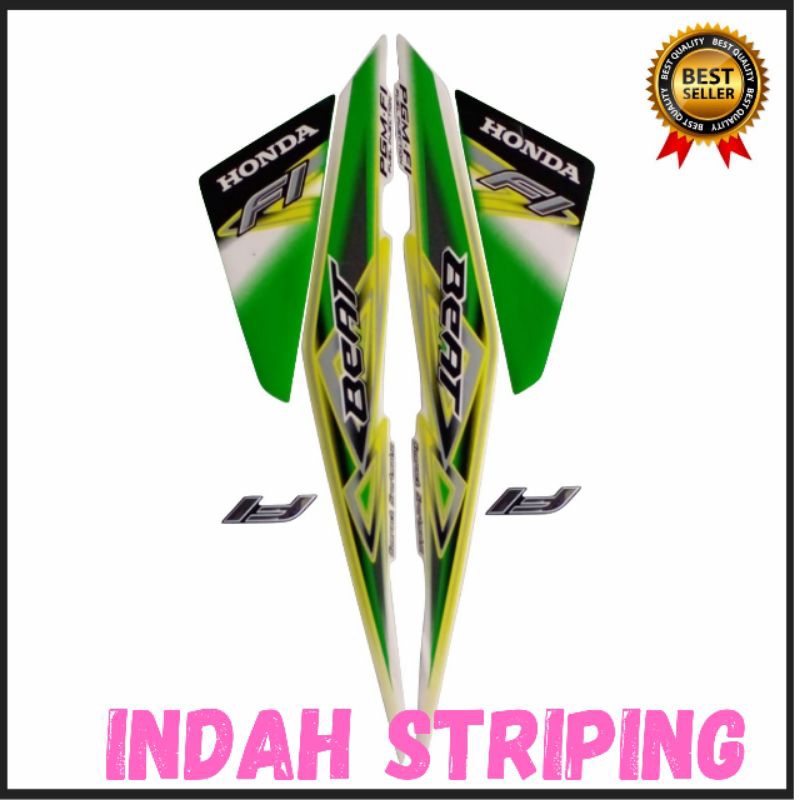 STRIPING STIKER LIS MOTOR HONDA BEAT FI INJEKSI TAHUN 2013 WARNA HIJAU