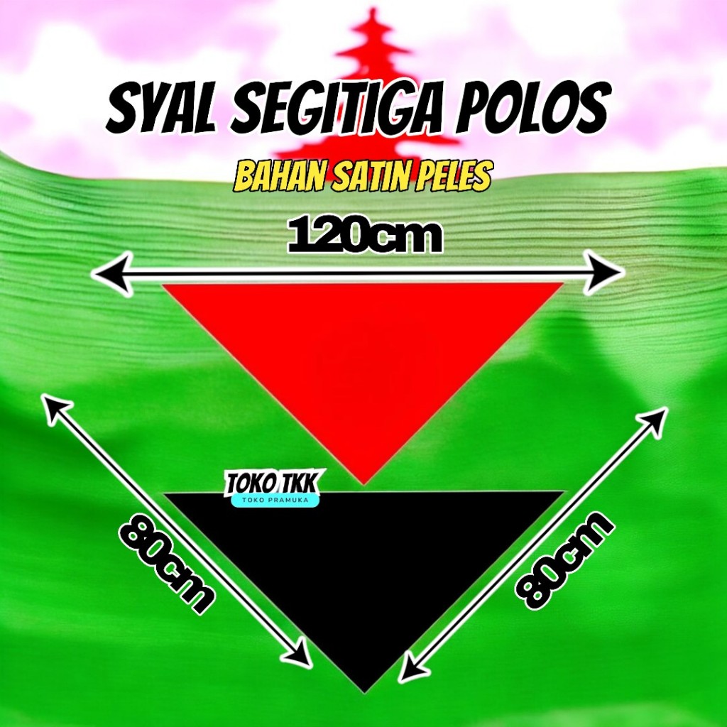 Slayer syal merah dan hitam polos segitiga