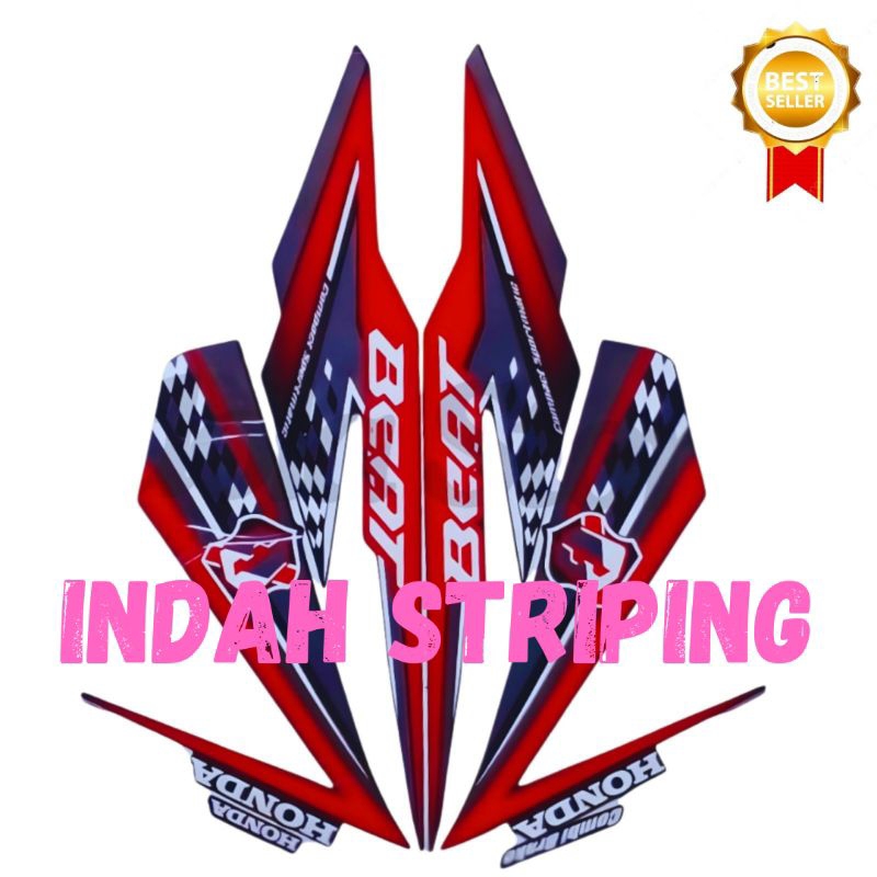 STRIPING STIKER LIS MOTOR HONDA BEAT  NEW TAHUN 2018 WARNA HITAM