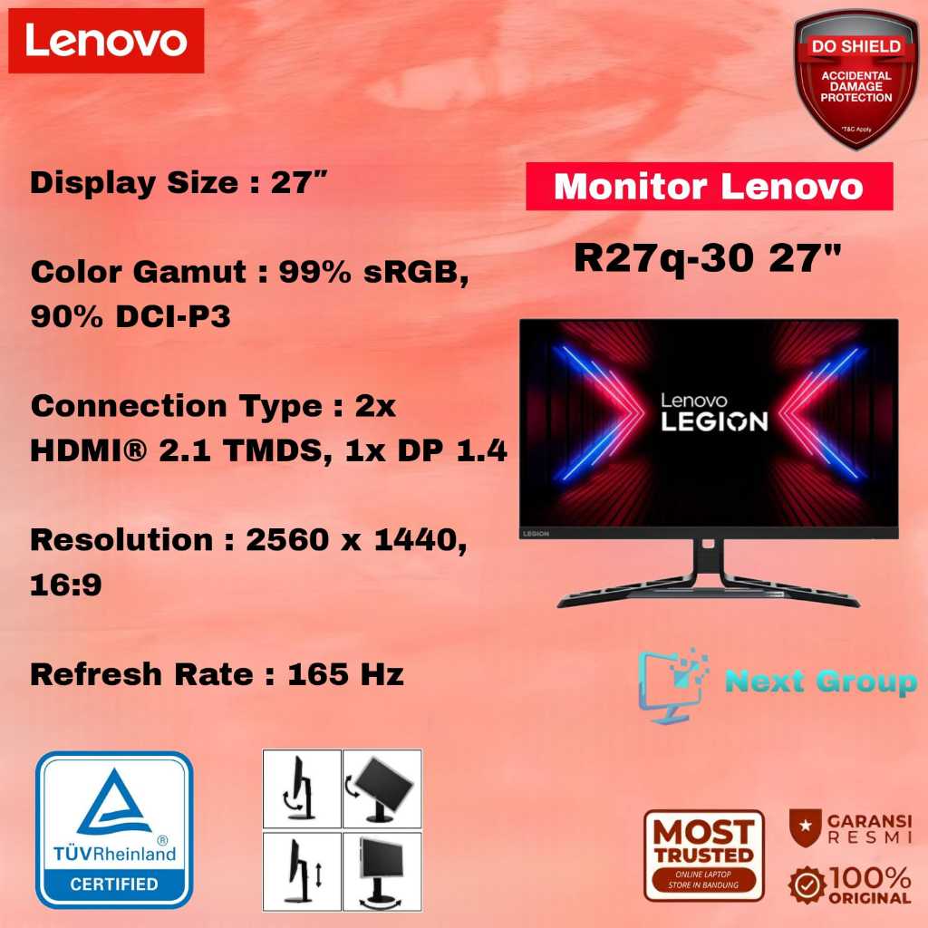 Monitor Lenovo R27q-30 27″ QHD IPS / 165Hz