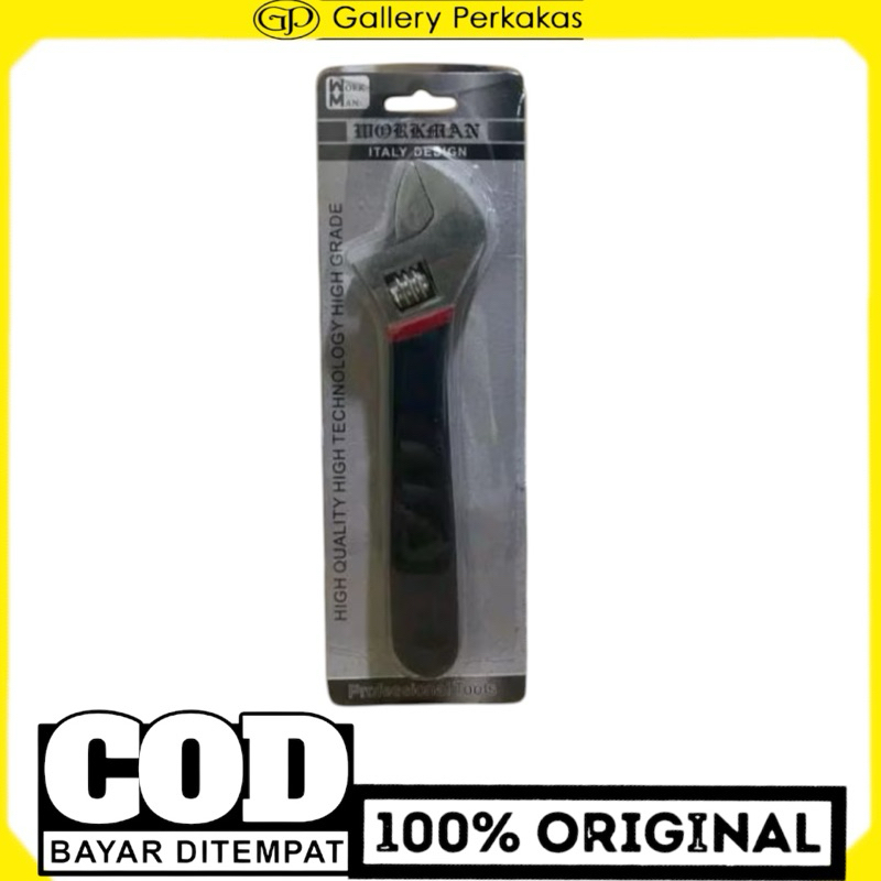 Workman kunci inggris 10 inch gagang karet