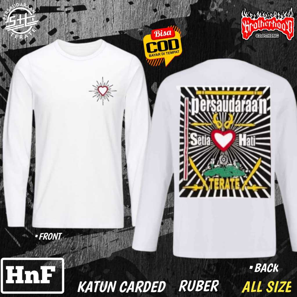 kaos murah lambang psht lengan panjang - kaos psht lambang-Kaos Lengan Panjang Pria Wanita Warna Put