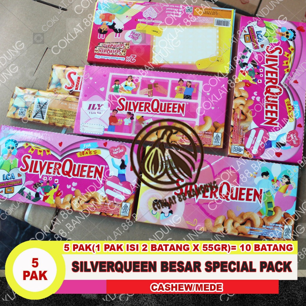 

SILVERQUEEN 55GR ex 58GR 1 BOX 10 PCS, COKLAT SILVERQUEEN ISI 10 X 58 GR 55 gram Almon Mede