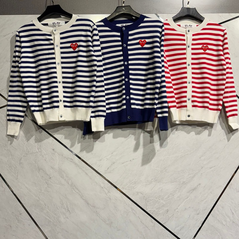 play cdg cardigan stripes
