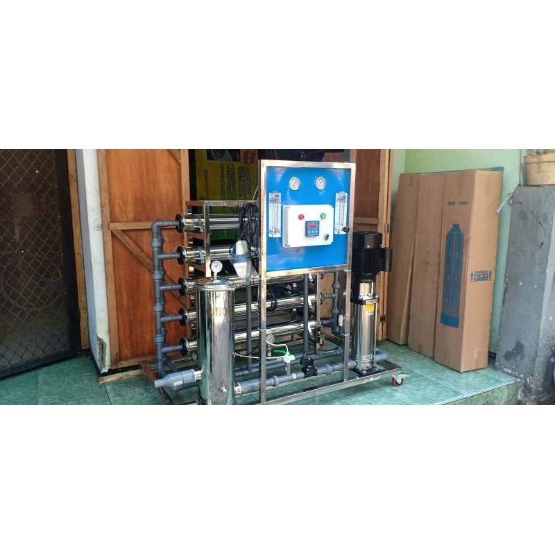 Mesin ro 10.000 gpd reverse osmosis kapasitas 1500L/jam