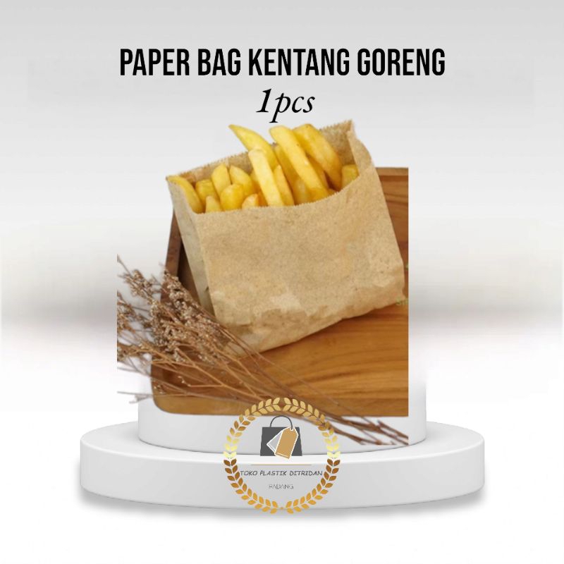 Paper Bag French Fries Kantong Kertas Polos Warna Coklat Kentang