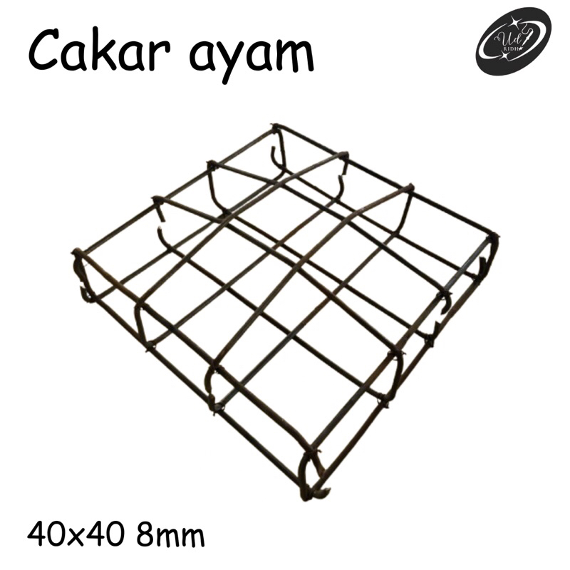 Cakar ayam 40x40 8mm persegi tanpa stek