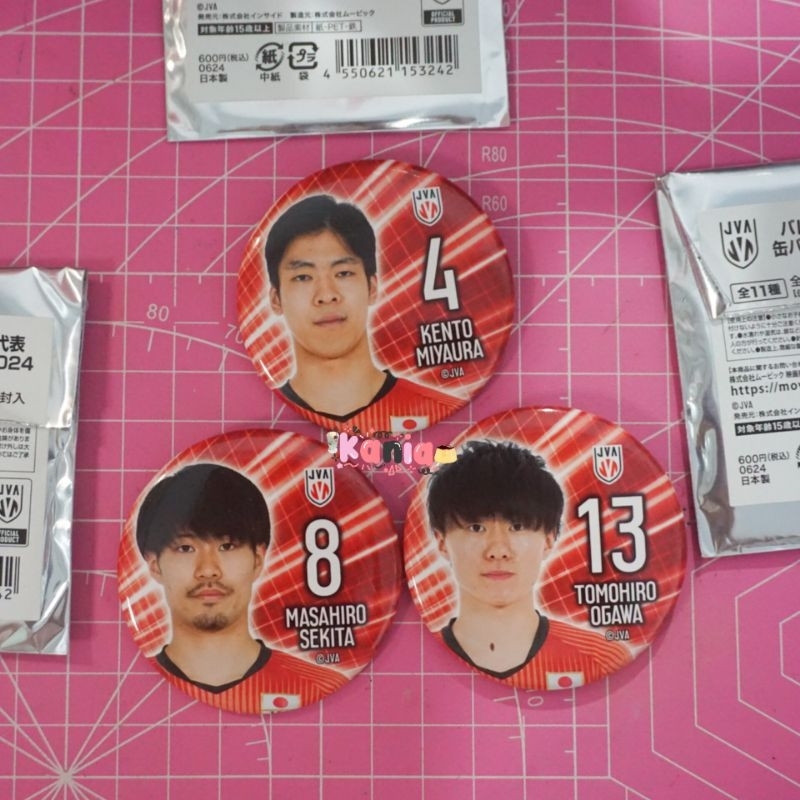 [ OFFICIAL ] Ryujin Nippon Pin Button Miyaura Kento Tomohiro Ogawa Masahiro Sekita Volleyball team J