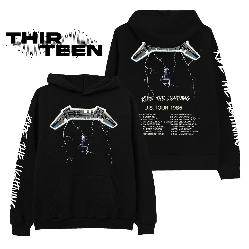 Hoodie metallica U.S Tour 1985 - Sweater Band metallica Tour 1985 Hitam Cotton