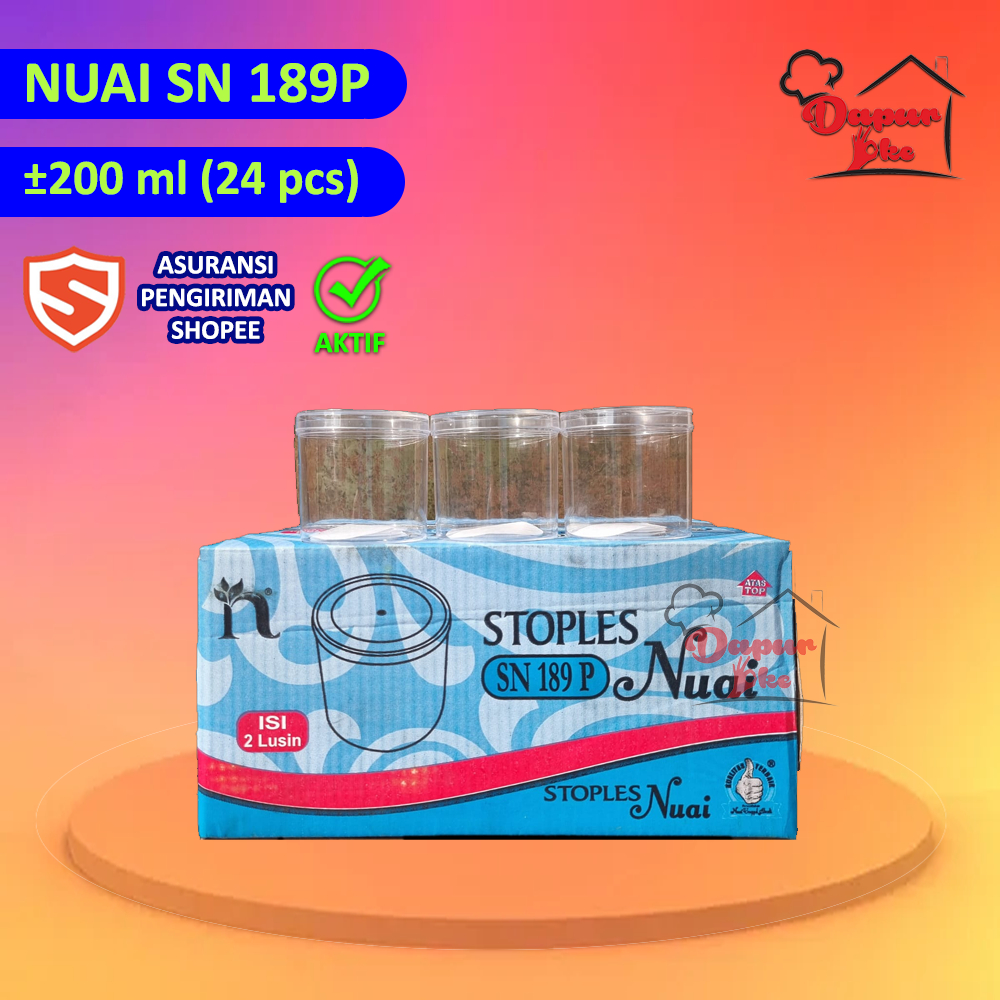 Nuai Toples Tabung Polos 200 gr SN 189P (24 pcs) / Toples Coklat / Permen