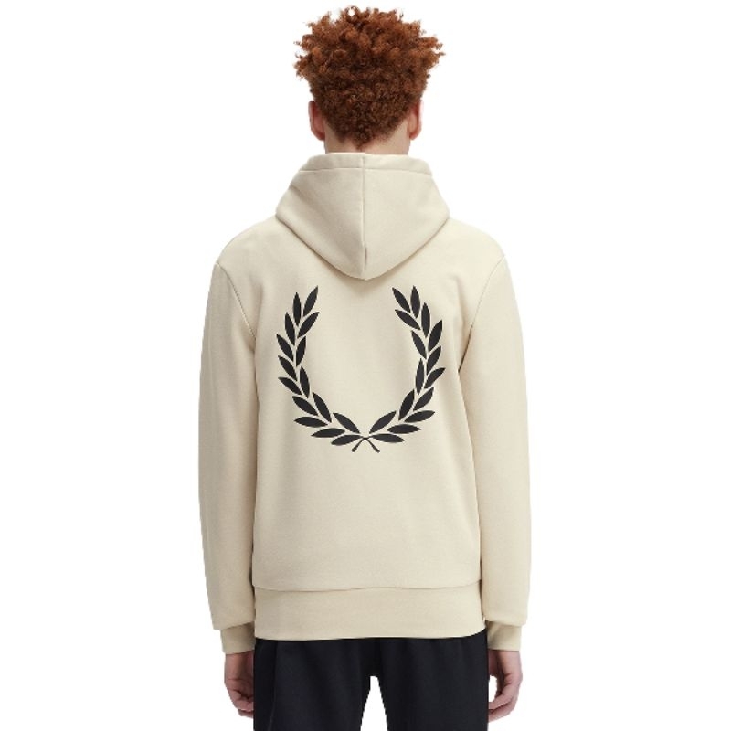 Fred Perry Back Graphic Hoodie Oatmeal Original