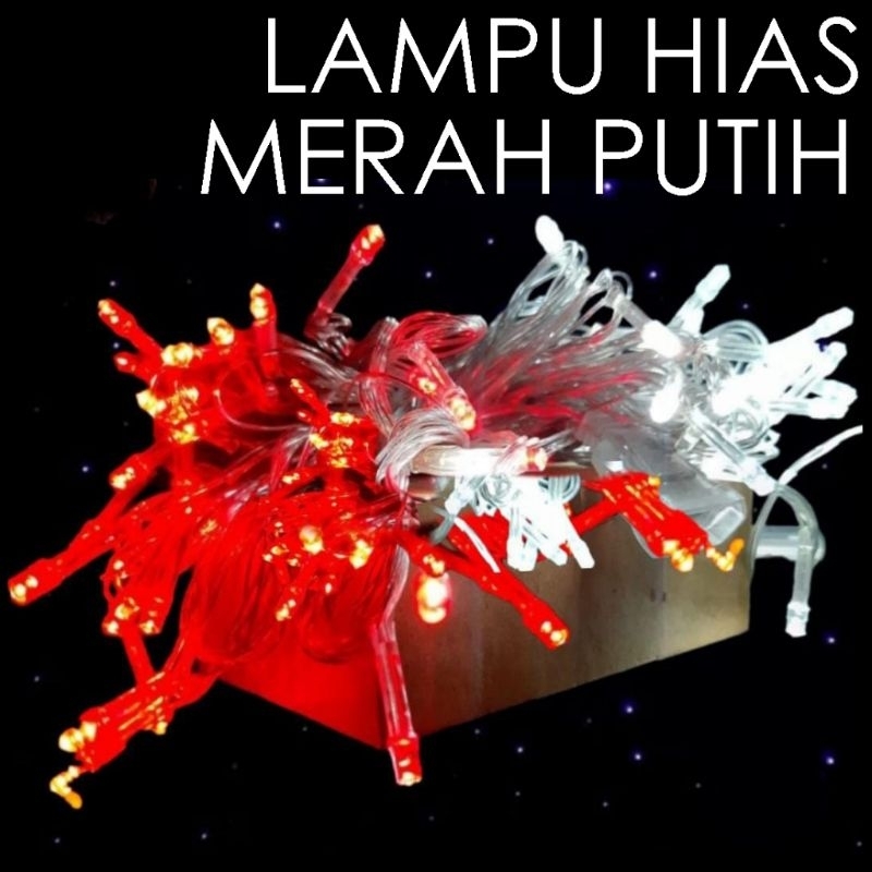 LAMPU LED NATAL MERAH PUTIH LAMPU CHRISTMAS LAMPU GANTUNG PANJANG