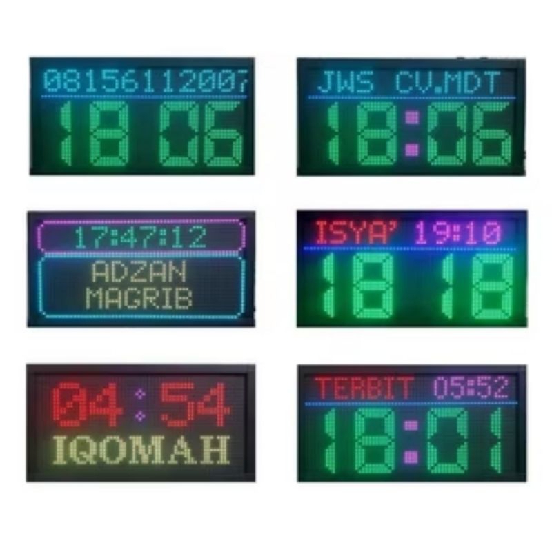 JAM WAKTU SHOLAT MASJID DIGITAL ukuran 20 X 35 cm RGB