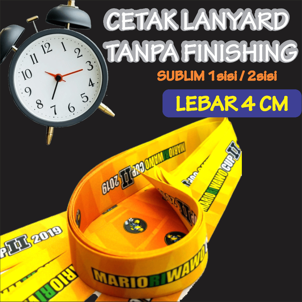 

Cetak tali tisu 4cm printing / pita lanyard print sublim 4cm 2 muka / tali medali TANPA FINISHING