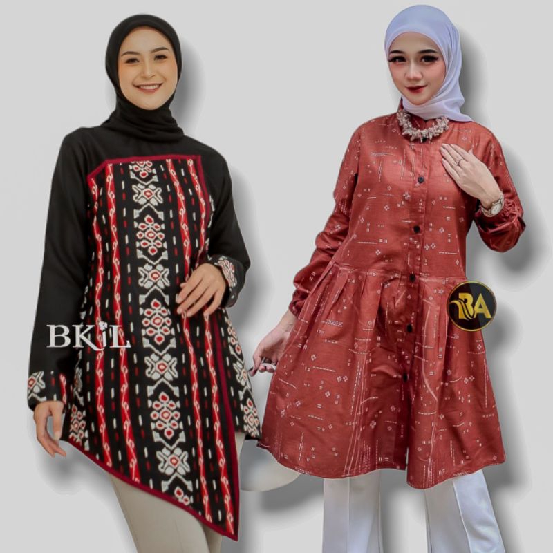 ATASAN BAJU BLOUSE HEM BATIK NEW MODEL SINTYA COUPLE MODERN ELEGAN asli PEKALONGAN