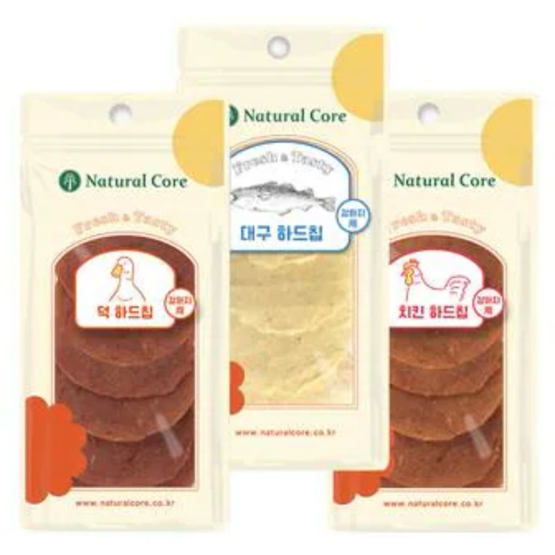NATURAL CORE CHICKEN BREAST / DUCK HARD CHIPS 40 GR | JERKY CEMILAN SNACK ANJING