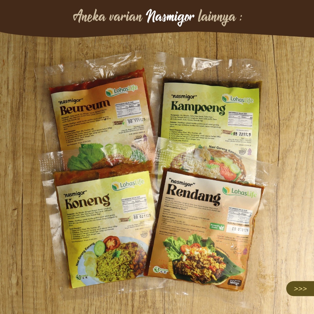 

Bumbu NasMigor : Kampoeng, Koneng, Beureum, Rendang