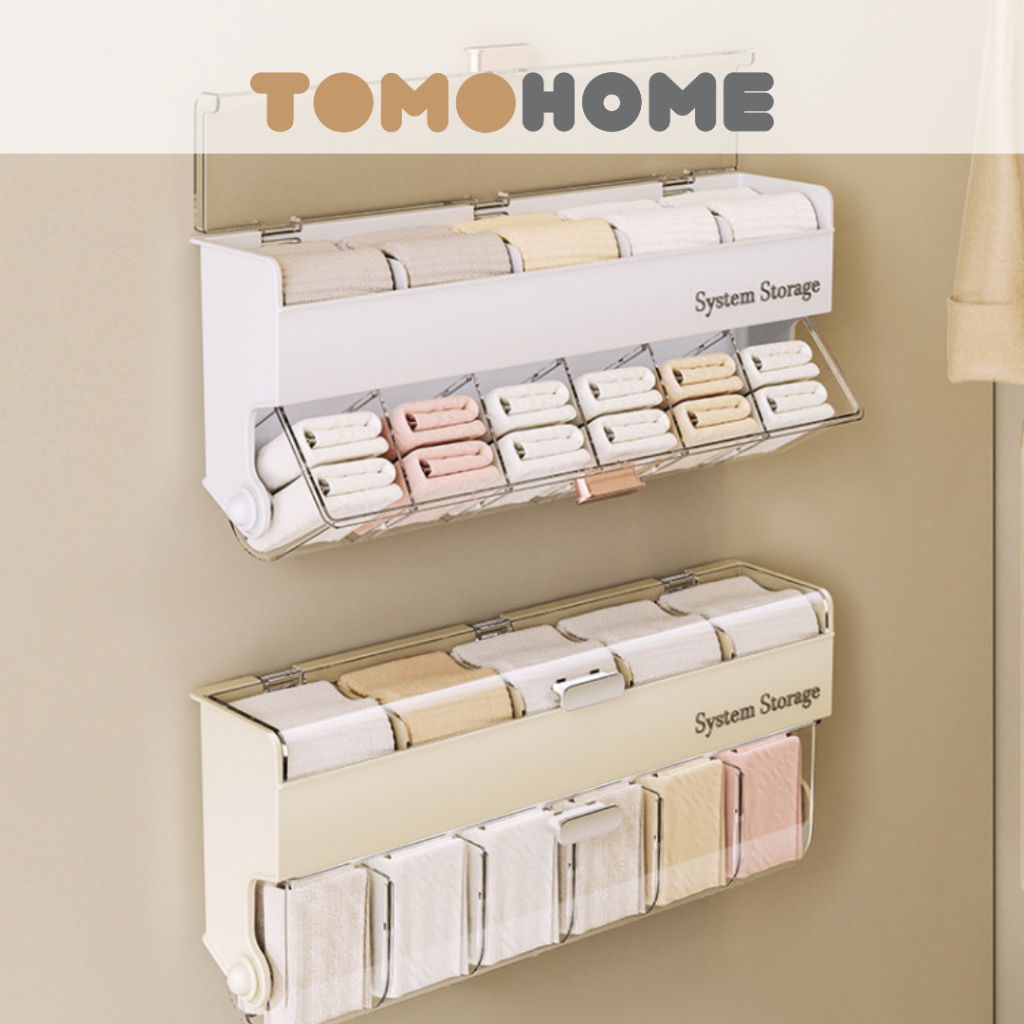 TOMO - HINATA Rak Brush Make Up Tempel Holder Pakaian Dalam Transparan Perapi Kaos Kaki Minimalis